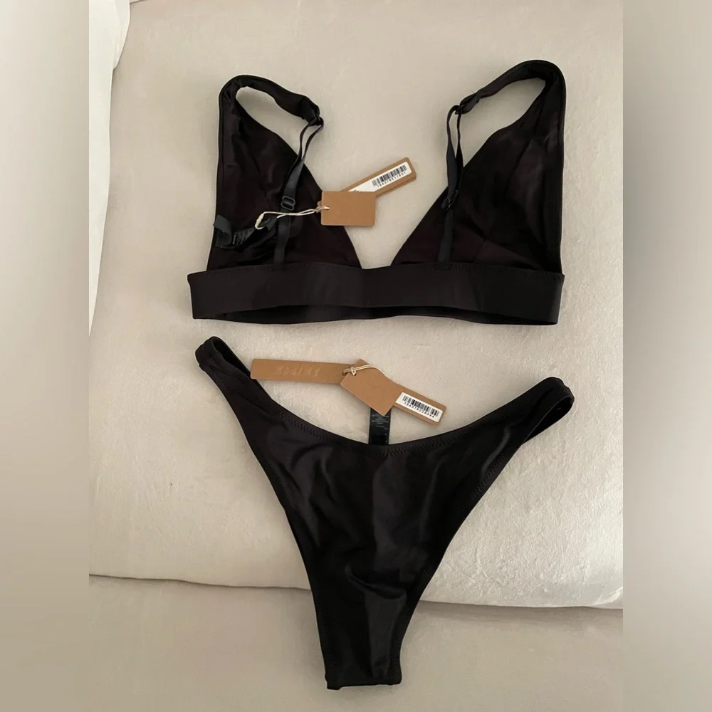 NWT Skims Bikini 2pc Set Swimwear Onyx Black Size S